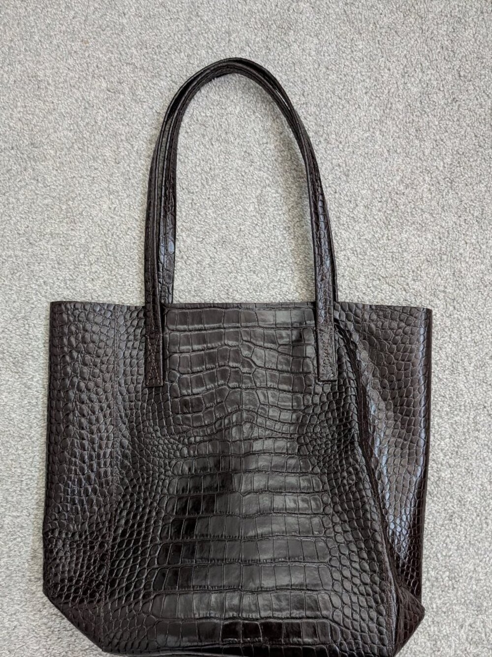 Jcrew Carryall Tote Bag | Croc-embossed Italian Leather For Women NWT MSRP $228